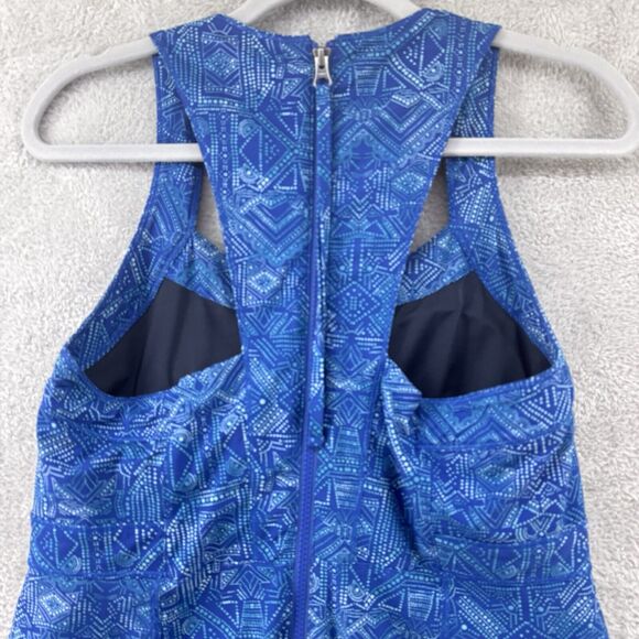 Tittle Nine Dress Womens 8 Blue Square Neck Build-In Bra Padded Zip Active - Picture 7 of 13